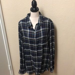 Karen Kane Plaid Stylish Blouse~Size XL